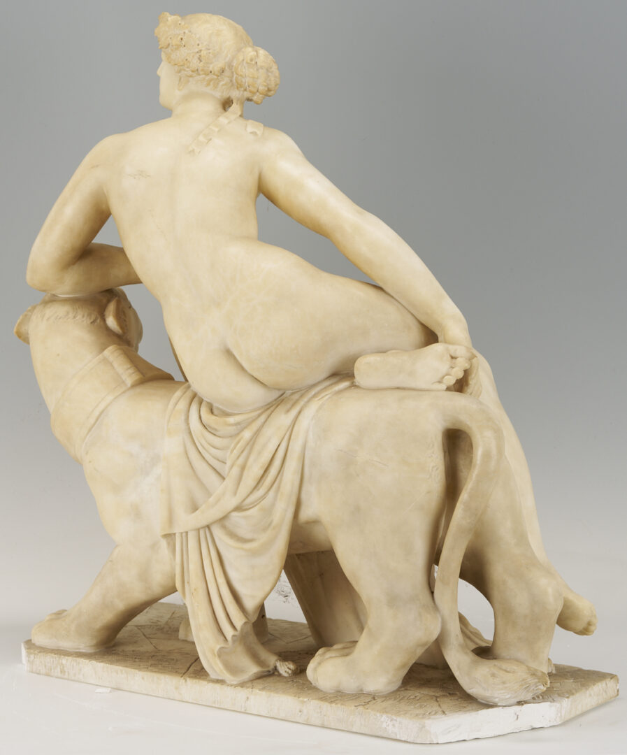 Lot 145: Large Alabaster Sculpture, Ariadne and the Lion