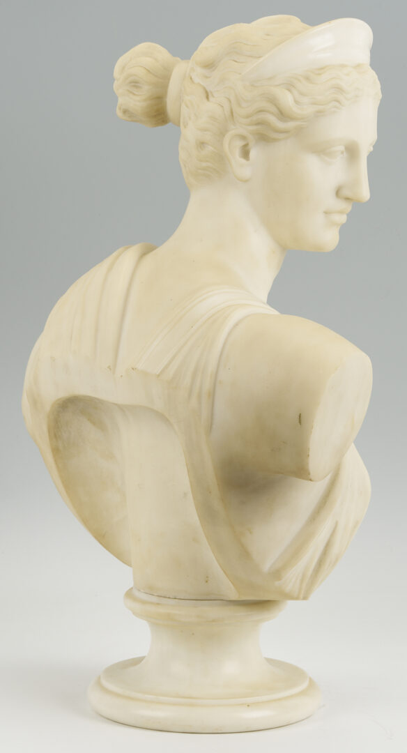 Lot 146: Large Pietro Bazzanti Marble Bust of Diana