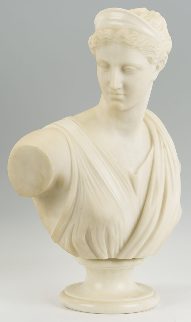 Lot 146: Large Pietro Bazzanti Marble Bust of Diana