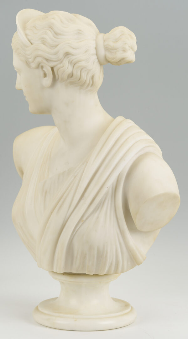 Lot 146: Large Pietro Bazzanti Marble Bust of Diana