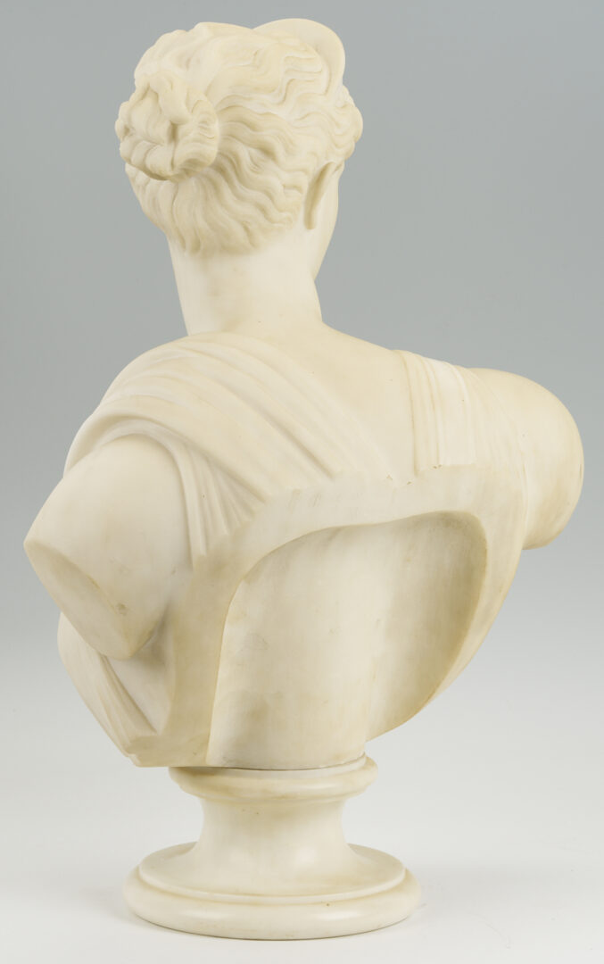 Lot 146: Large Pietro Bazzanti Marble Bust of Diana