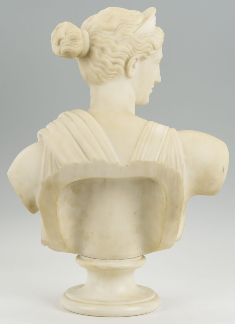 Lot 146: Large Pietro Bazzanti Marble Bust of Diana