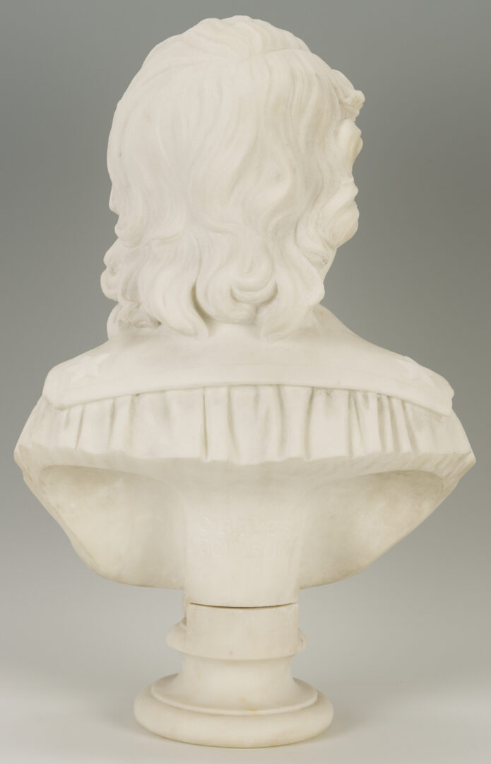 Lot 147: Chauncey Ives Marble Portrait Bust of a Young Boy