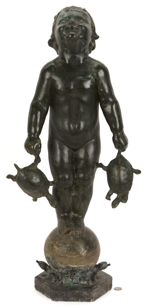 Lot 149: Edith Parsons Bronze Garden Fountain, Turtle Baby