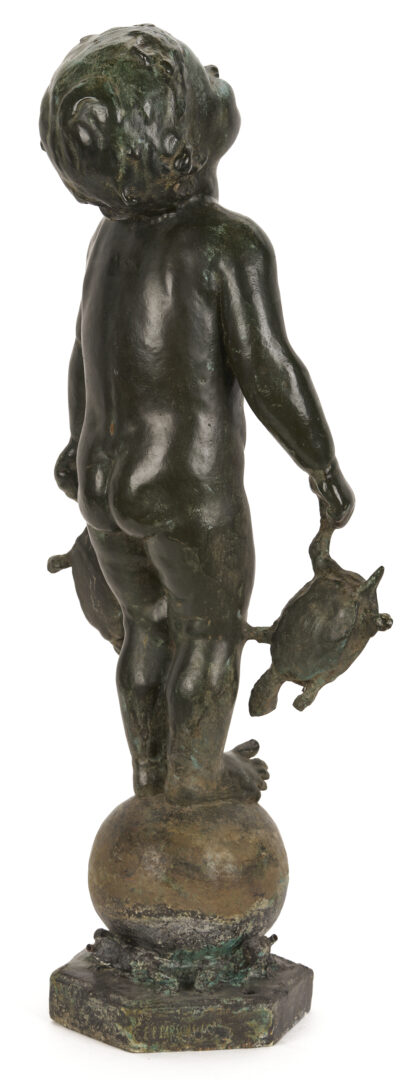 Lot 149: Edith Parsons Bronze Garden Fountain, Turtle Baby
