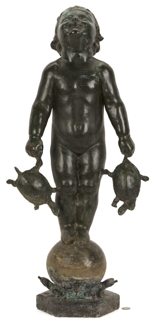 Lot 149: Edith Parsons Bronze Garden Fountain, Turtle Baby