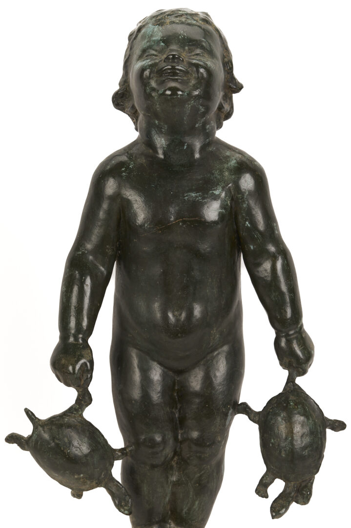 Lot 149: Edith Parsons Bronze Garden Fountain, Turtle Baby