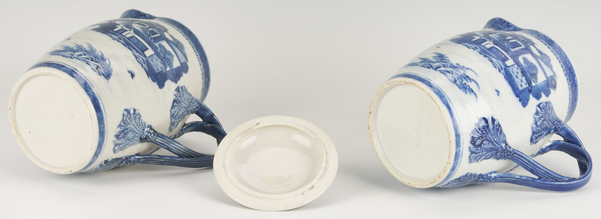 Lot 14: 2 Large Chinese Export Nanking Cider Pitchers