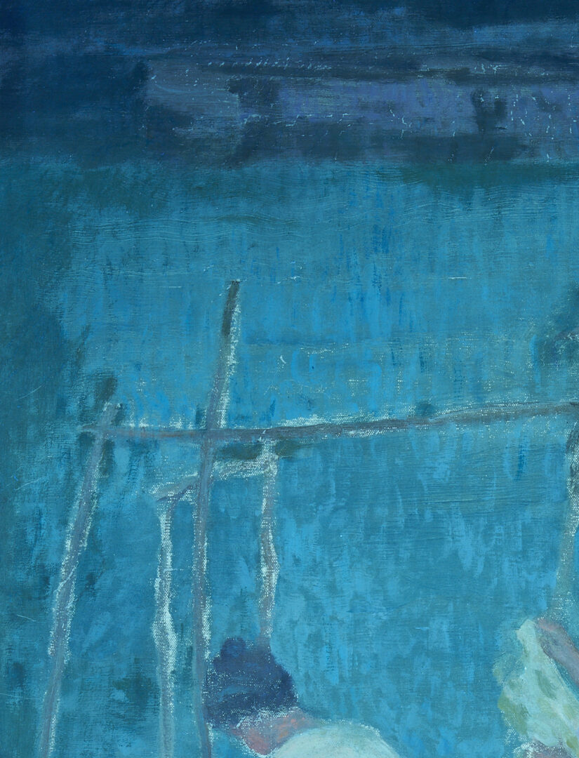 Lot 151: Roy Gamble O/C Painting, Washerwomen in Brittany