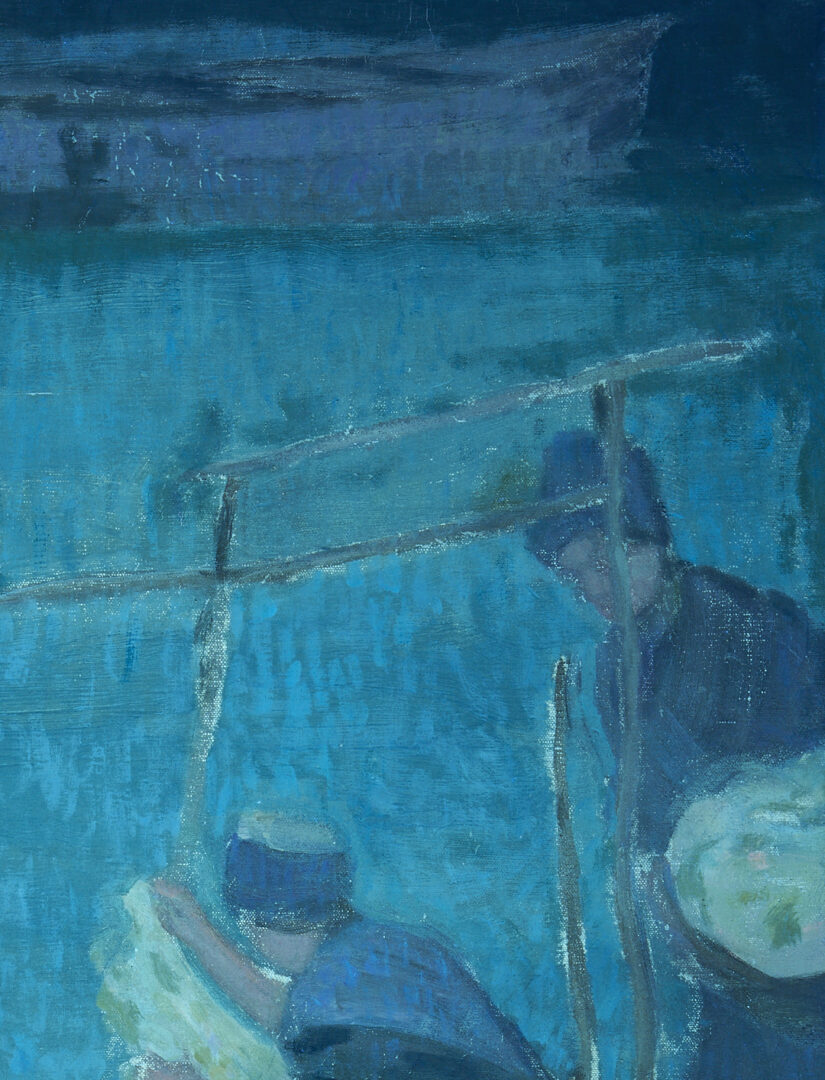 Lot 151: Roy Gamble O/C Painting, Washerwomen in Brittany