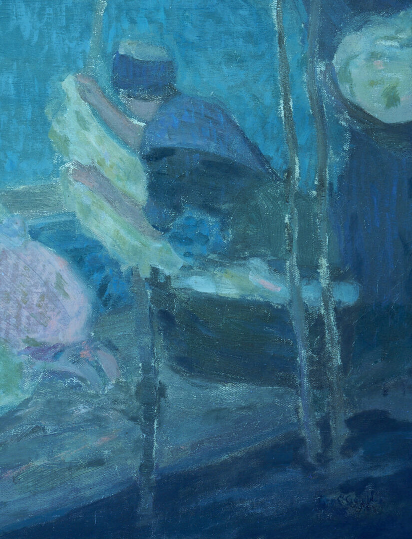 Lot 151: Roy Gamble O/C Painting, Washerwomen in Brittany