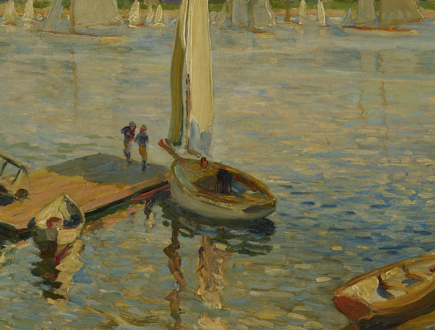 Lot 154: John Rettig O/B Harbor Scene, Yacht Races