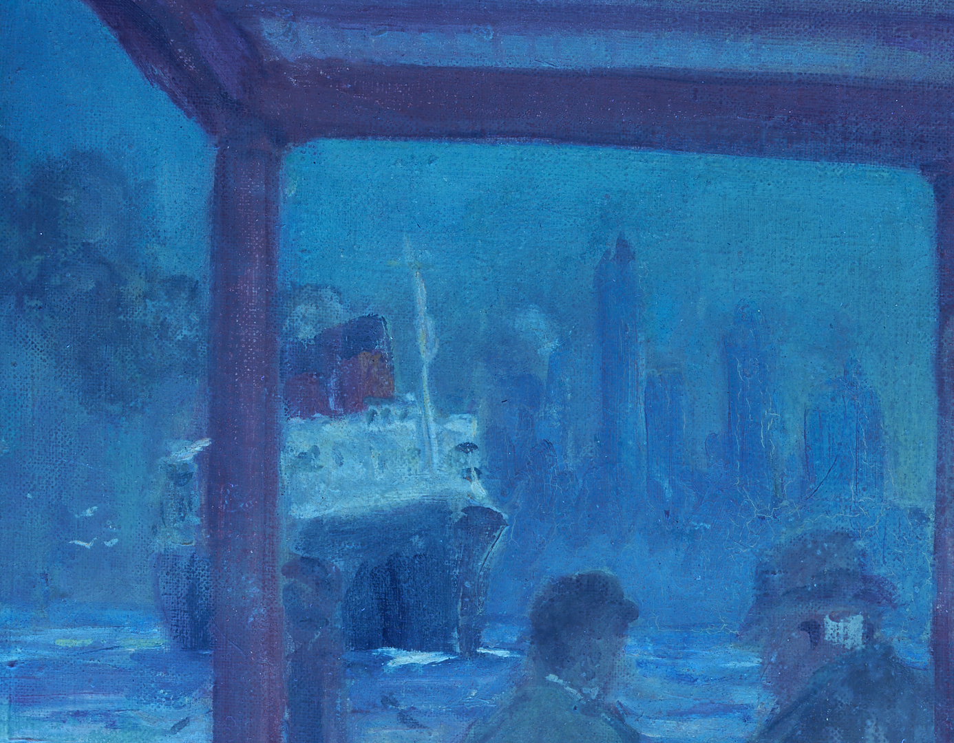 Lot 155: Cecil Bell O/C, Passing Ships – Queen Mary