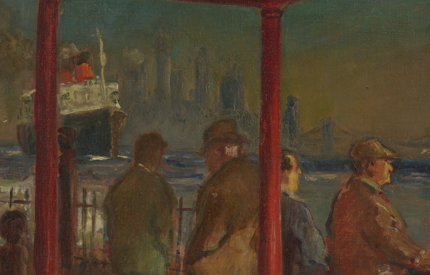 Lot 155: Cecil Bell O/C, Passing Ships – Queen Mary