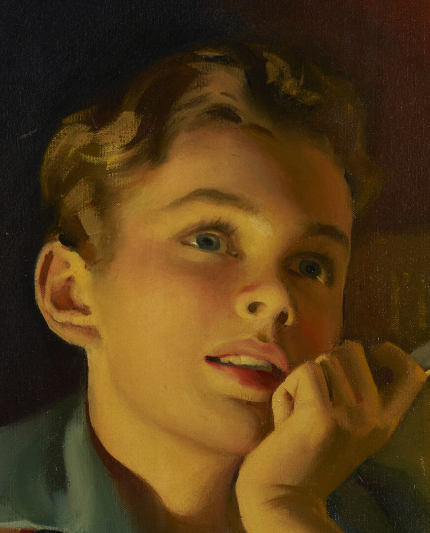 Lot 156: Andrew Loomis O/C Illustration Painting, “Men Wanted in Pharmacy”, c. 1944
