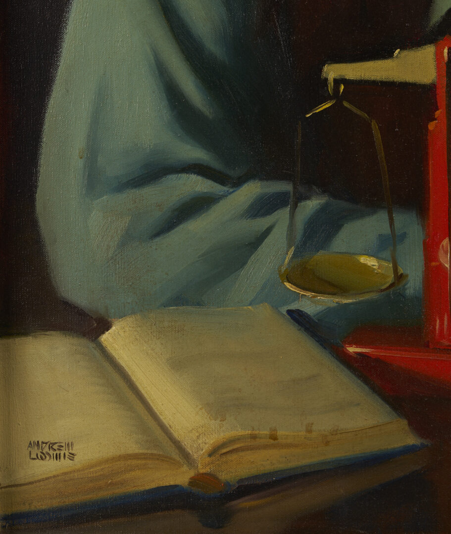 Lot 156: Andrew Loomis O/C Illustration Painting, “Men Wanted in Pharmacy”, c. 1944