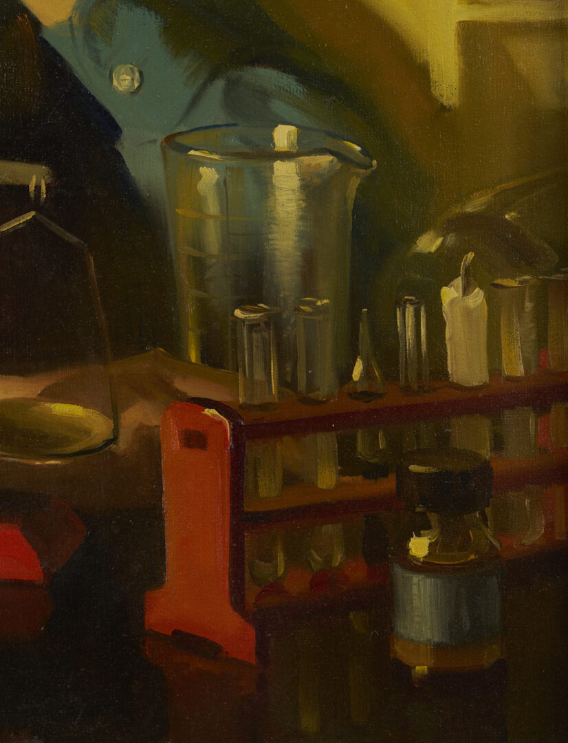 Lot 156: Andrew Loomis O/C Illustration Painting, “Men Wanted in Pharmacy”, c. 1944