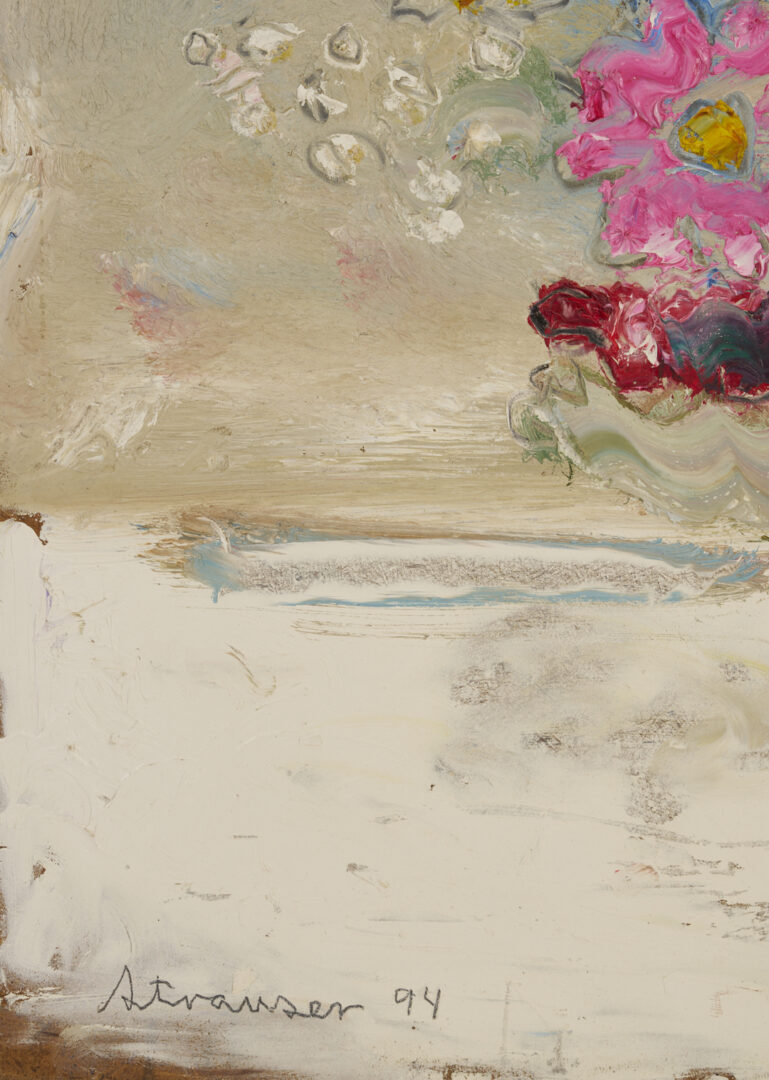Lot 157: Sterling Strauser Floral Still Life Painting, 22 x 18 in.