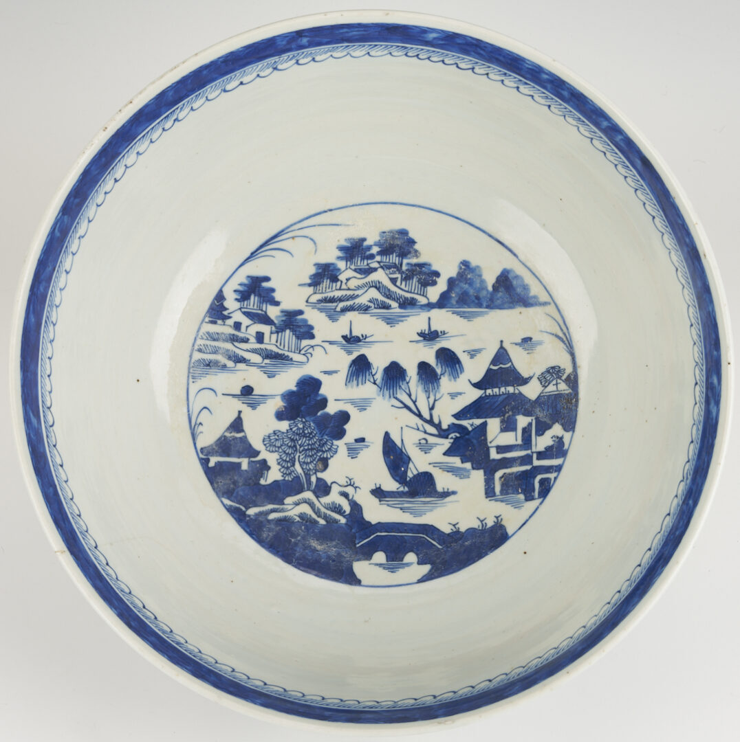 Lot 15: Large Chinese Canton Punch Bowl plus Bulb Dish
