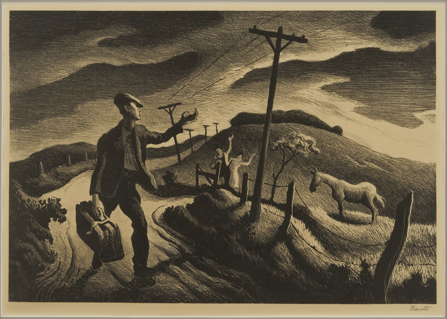 Lot 161: Thomas Hart Benton American Regionalist Lithograph, The Boy