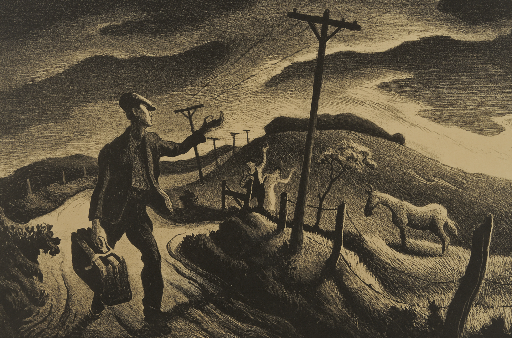 Lot 161: Thomas Hart Benton American Regionalist Lithograph, The Boy