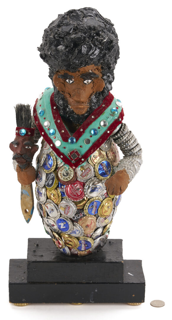 Lot 163: Gregory Warmack Mr. Imagination Sculpture, Self Portrait