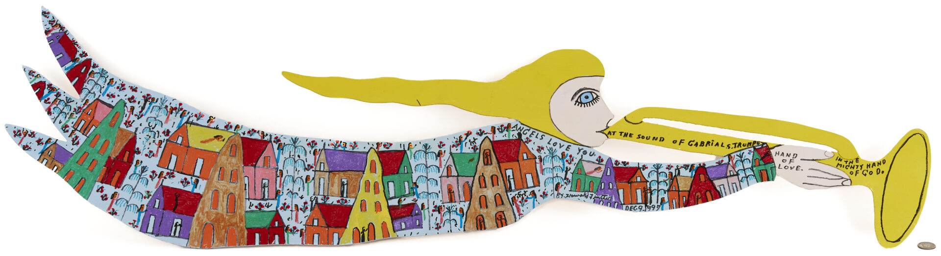 Lot 164: Howard Finster Outsider Art Trumpeting Angel