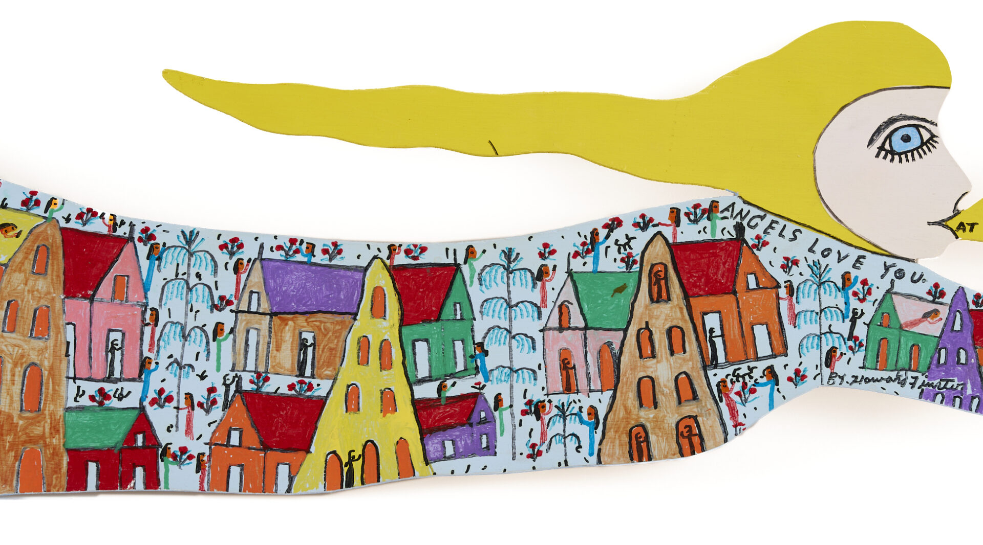 Lot 164: Howard Finster Outsider Art Trumpeting Angel