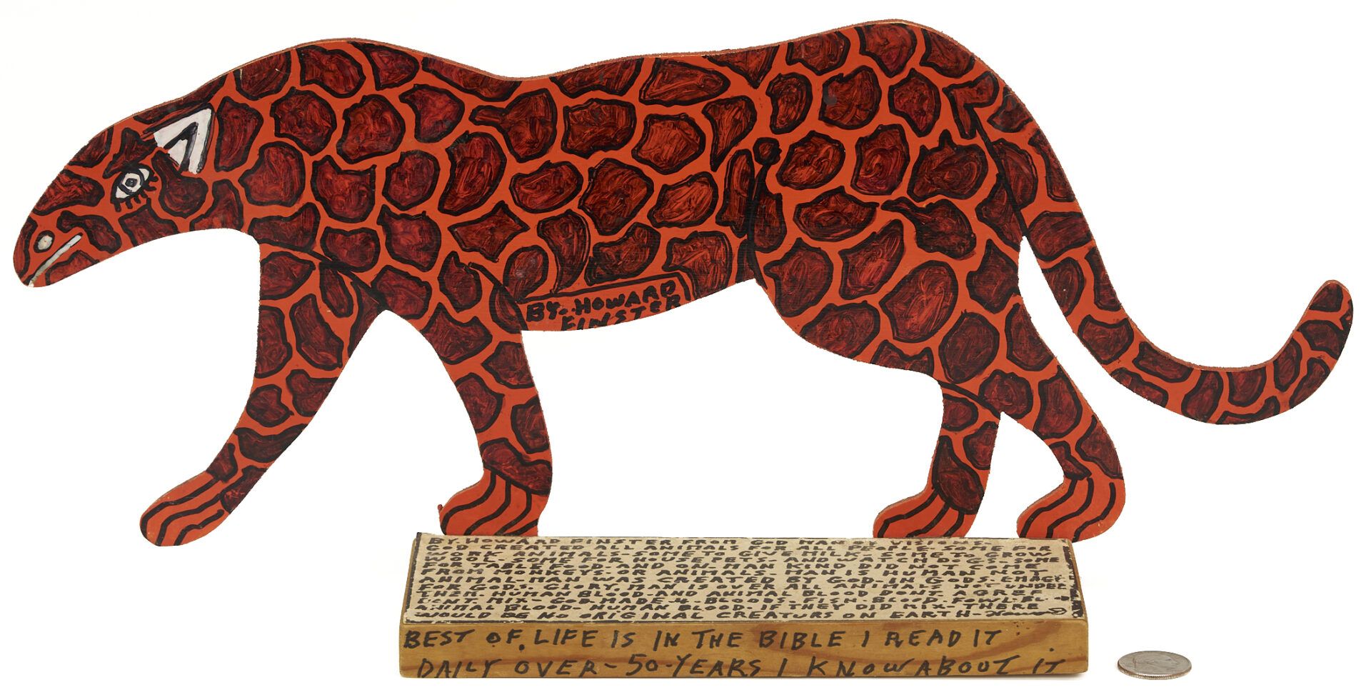 Lot 165: Howard Finster Folk Art Jaguar Cut Out