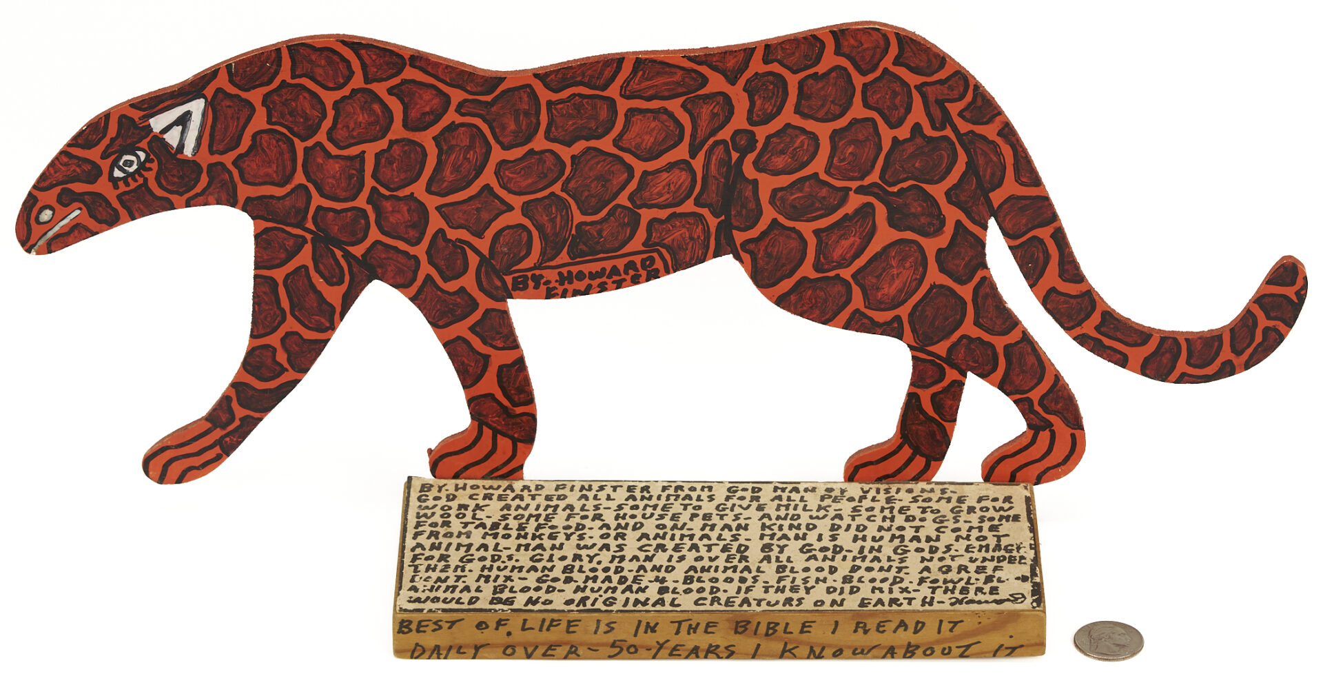 Lot 165: Howard Finster Folk Art Jaguar Cut Out