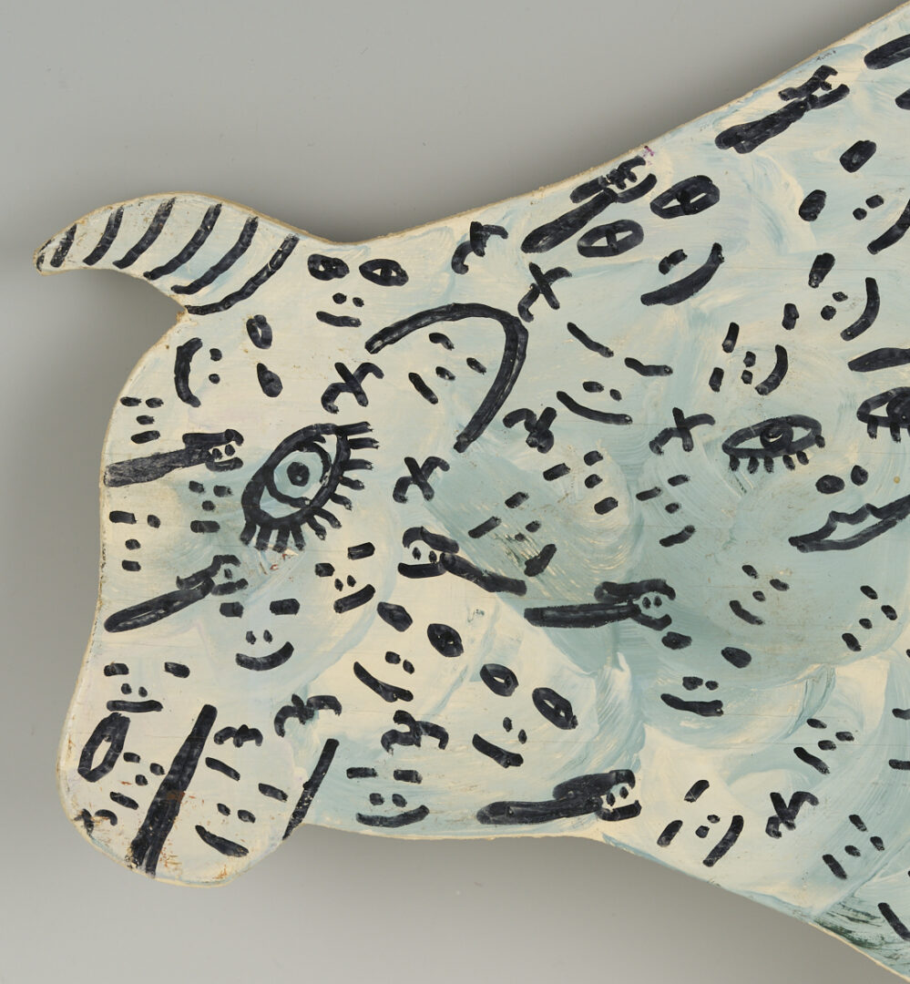 Lot 166: Howard Finster Folk Art Oxen Cut Out