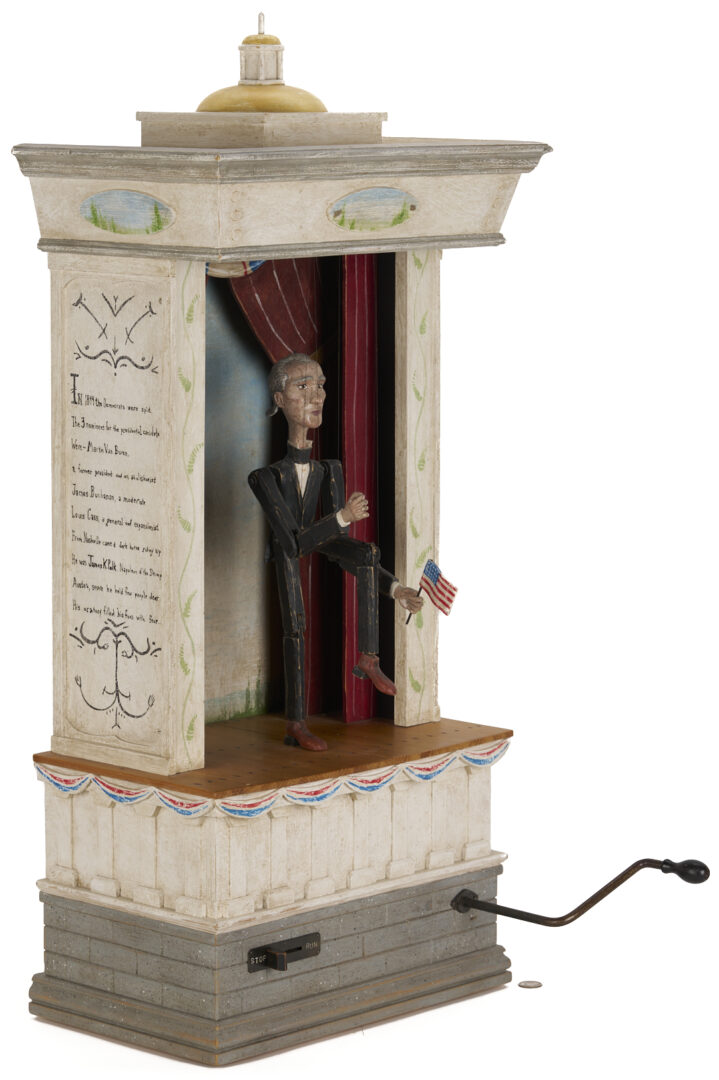 Lot 167: Tom Haney Automaton Sculpture, James K. Polk/They Might Be Giants