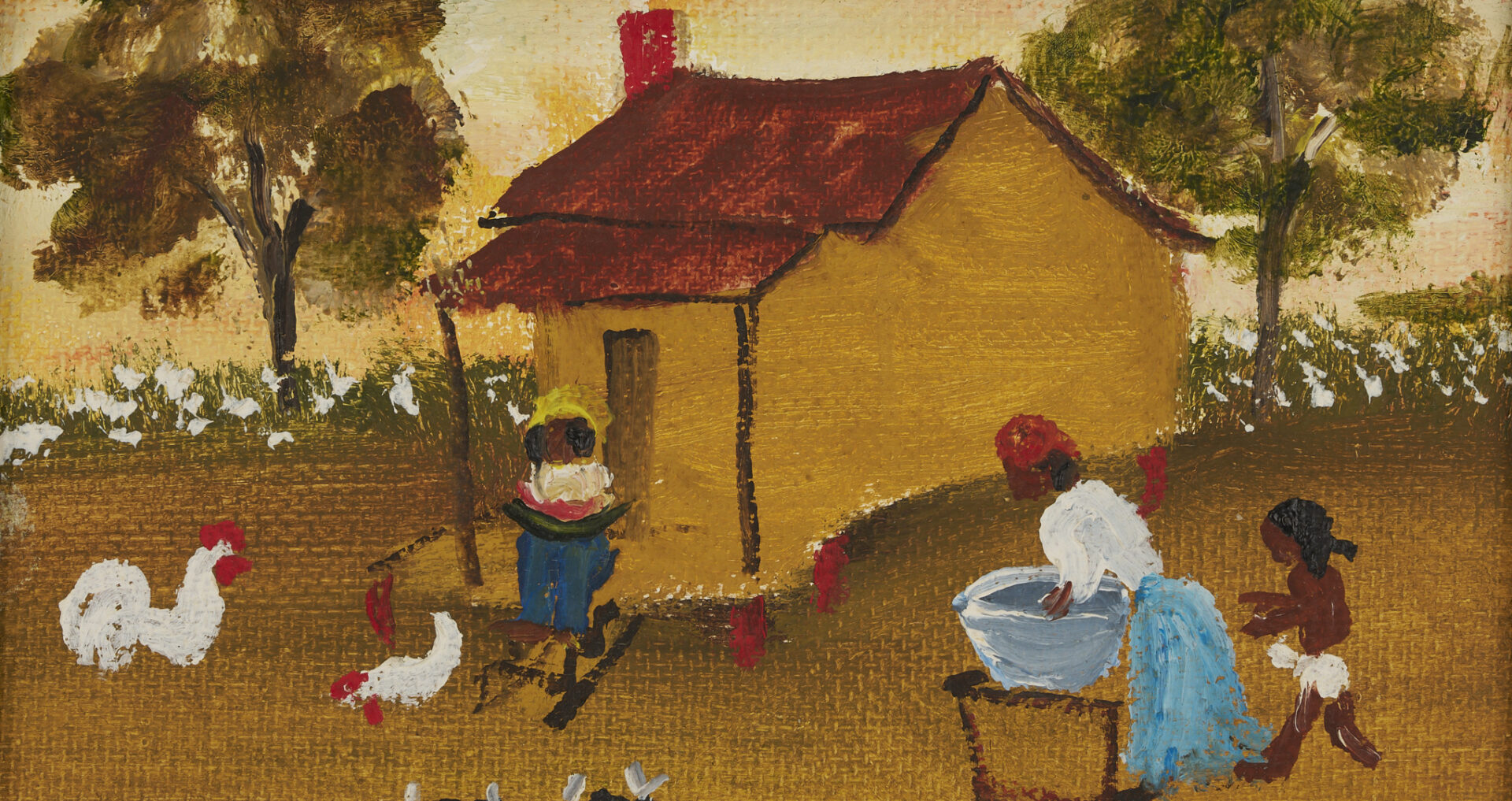 Lot 168: 3 Peti Clements Alabama Folk or Outsider Art Black Americana Paintings