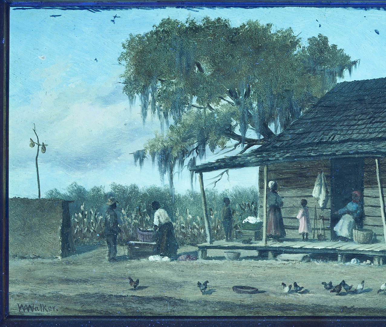 Lot 176: William Aiken Walker O/B Panoramic Cabin Scene Painting