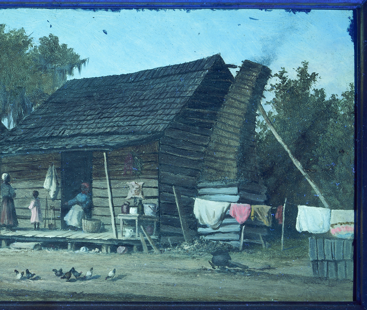 Lot 176: William Aiken Walker O/B Panoramic Cabin Scene Painting