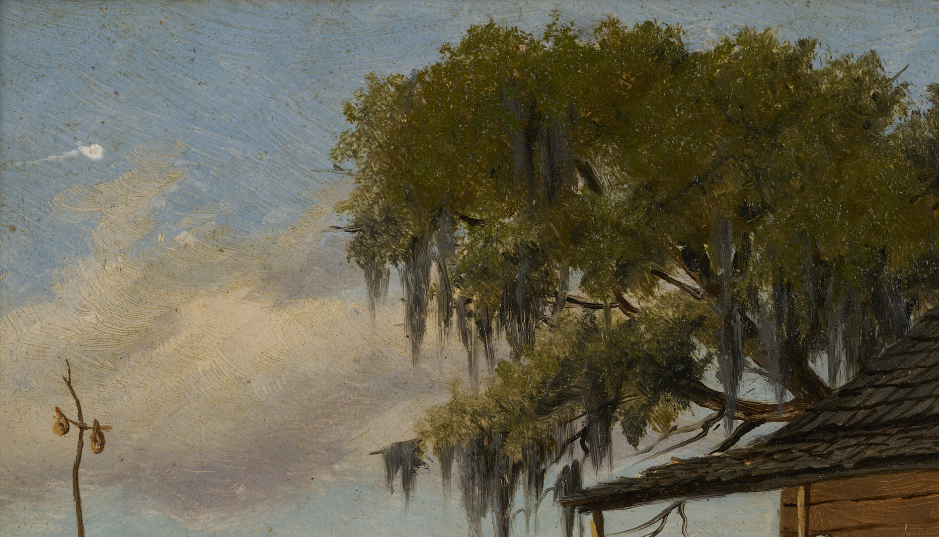 Lot 176: William Aiken Walker O/B Panoramic Cabin Scene Painting