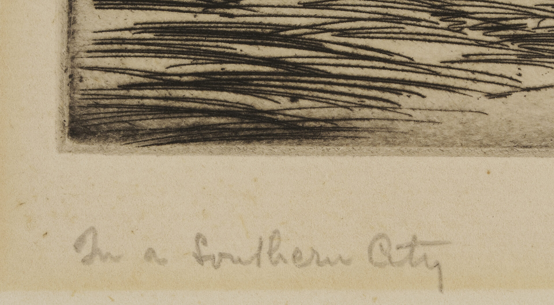 Lot 177: Alfred Hutty Signed Etching, In A Southern City, 1929