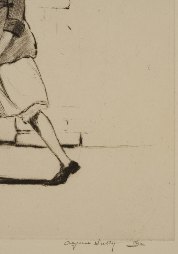 Lot 179: Alfred Hutty Etching, Phoebe Passes My Gate, 1931