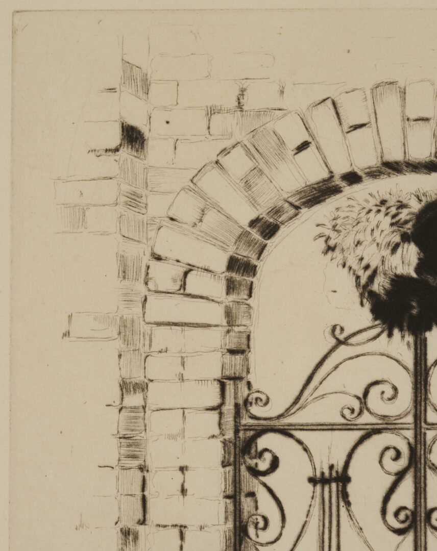 Lot 179: Alfred Hutty Etching, Phoebe Passes My Gate, 1931
