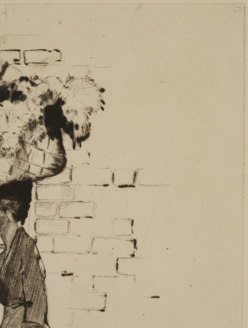 Lot 179: Alfred Hutty Etching, Phoebe Passes My Gate, 1931
