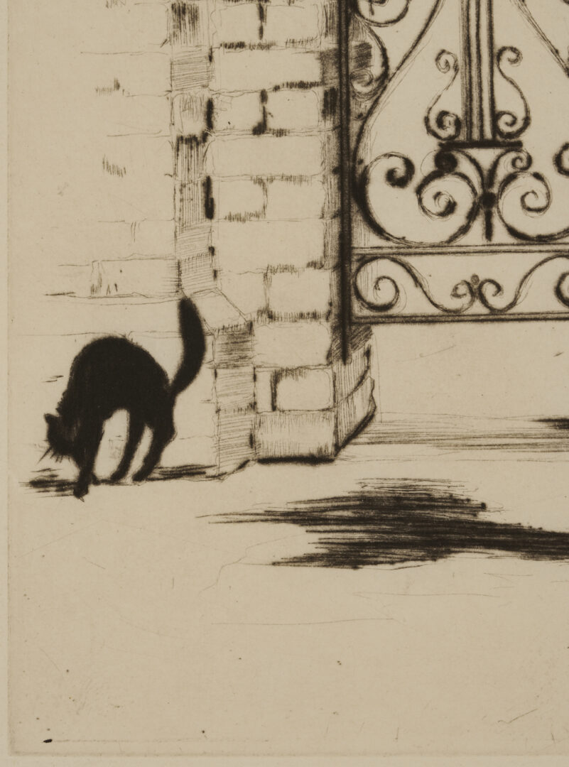 Lot 179: Alfred Hutty Etching, Phoebe Passes My Gate, 1931
