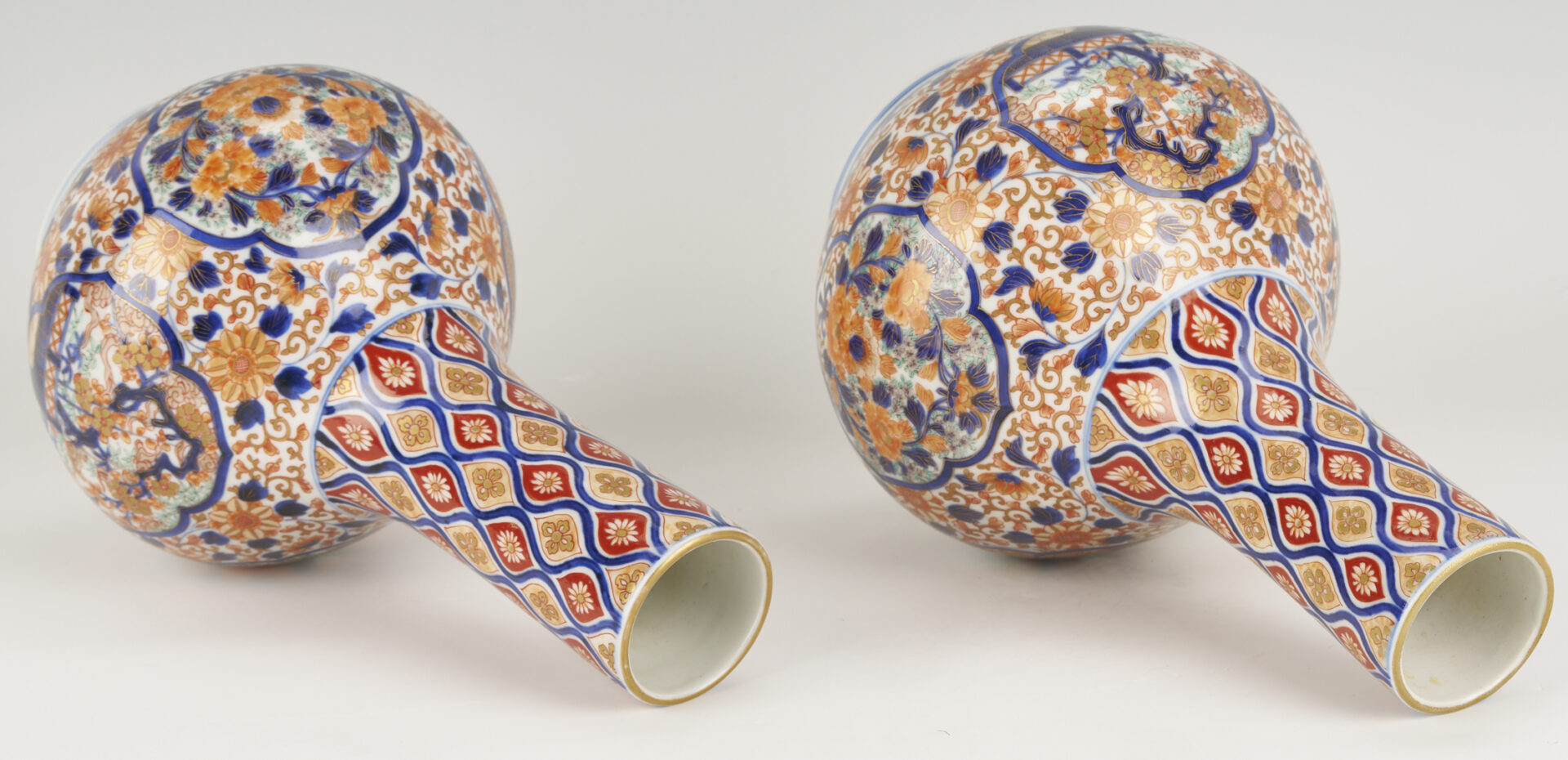 Lot 17: Pair of Imari Baluster Vases, Plus Reticulated Platter