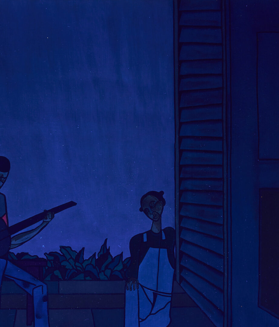 Lot 180: Robert Gwathmey O/C Painting, Musical Couple on Porch