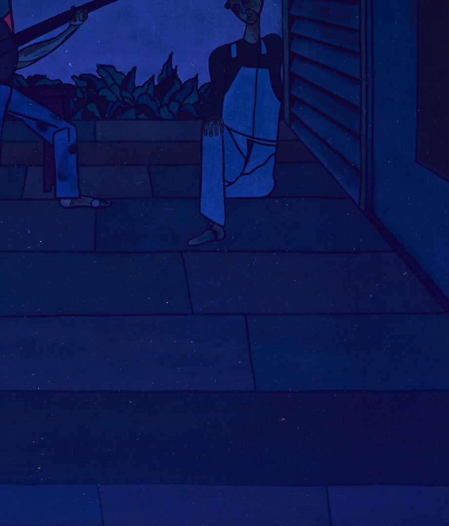 Lot 180: Robert Gwathmey O/C Painting, Musical Couple on Porch