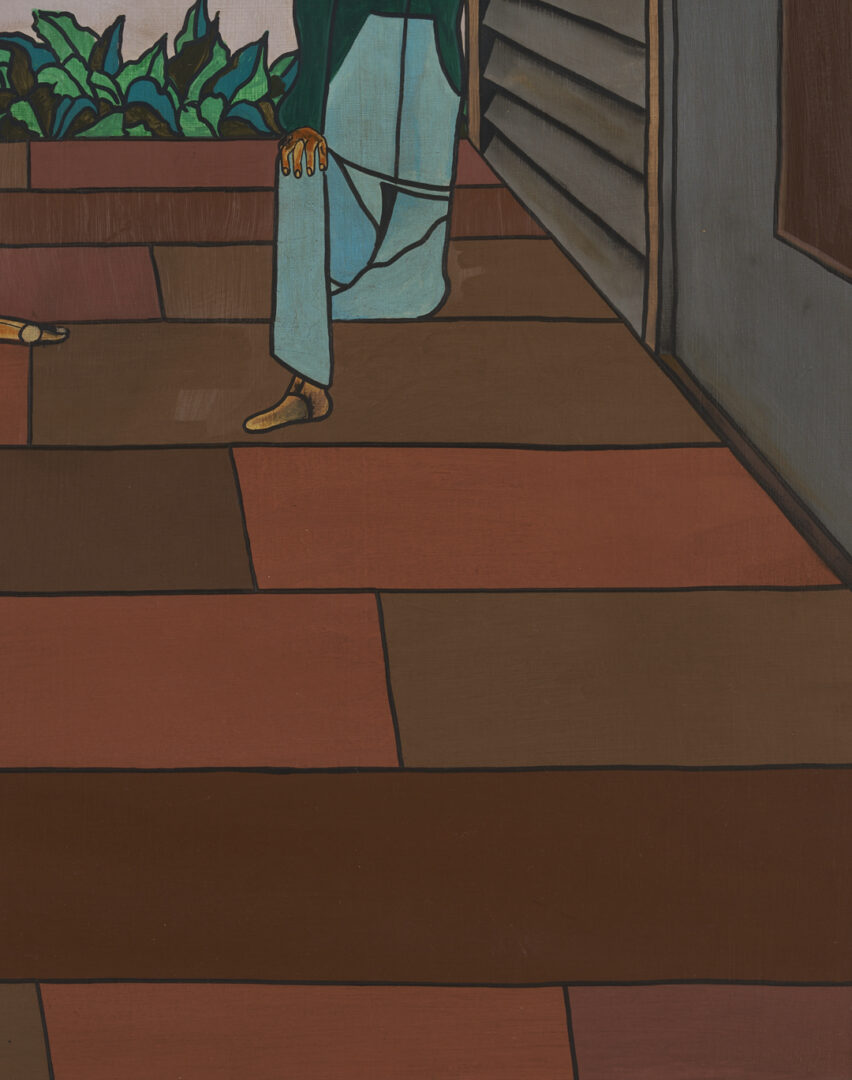 Lot 180: Robert Gwathmey O/C Painting, Musical Couple on Porch