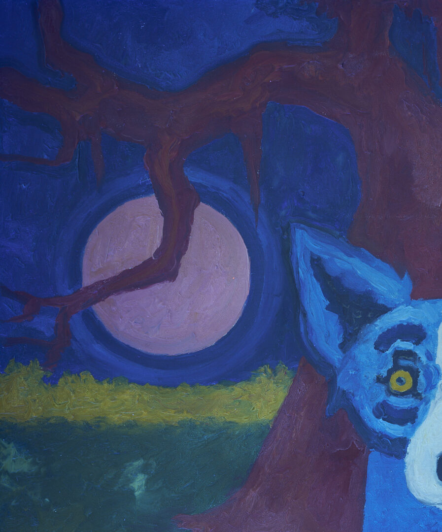 Lot 181: George Rodrigue Blue Dog Painting, Return of the Loupe-Garou