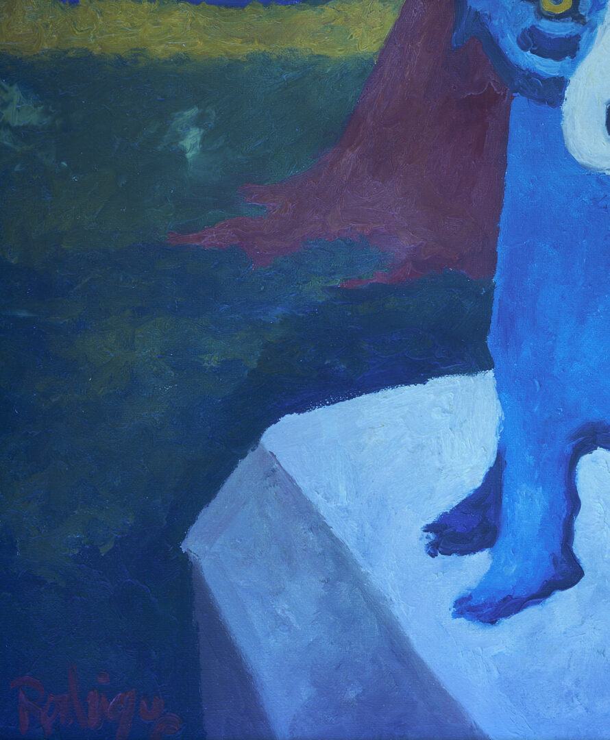 Lot 181: George Rodrigue Blue Dog Painting, Return of the Loupe-Garou