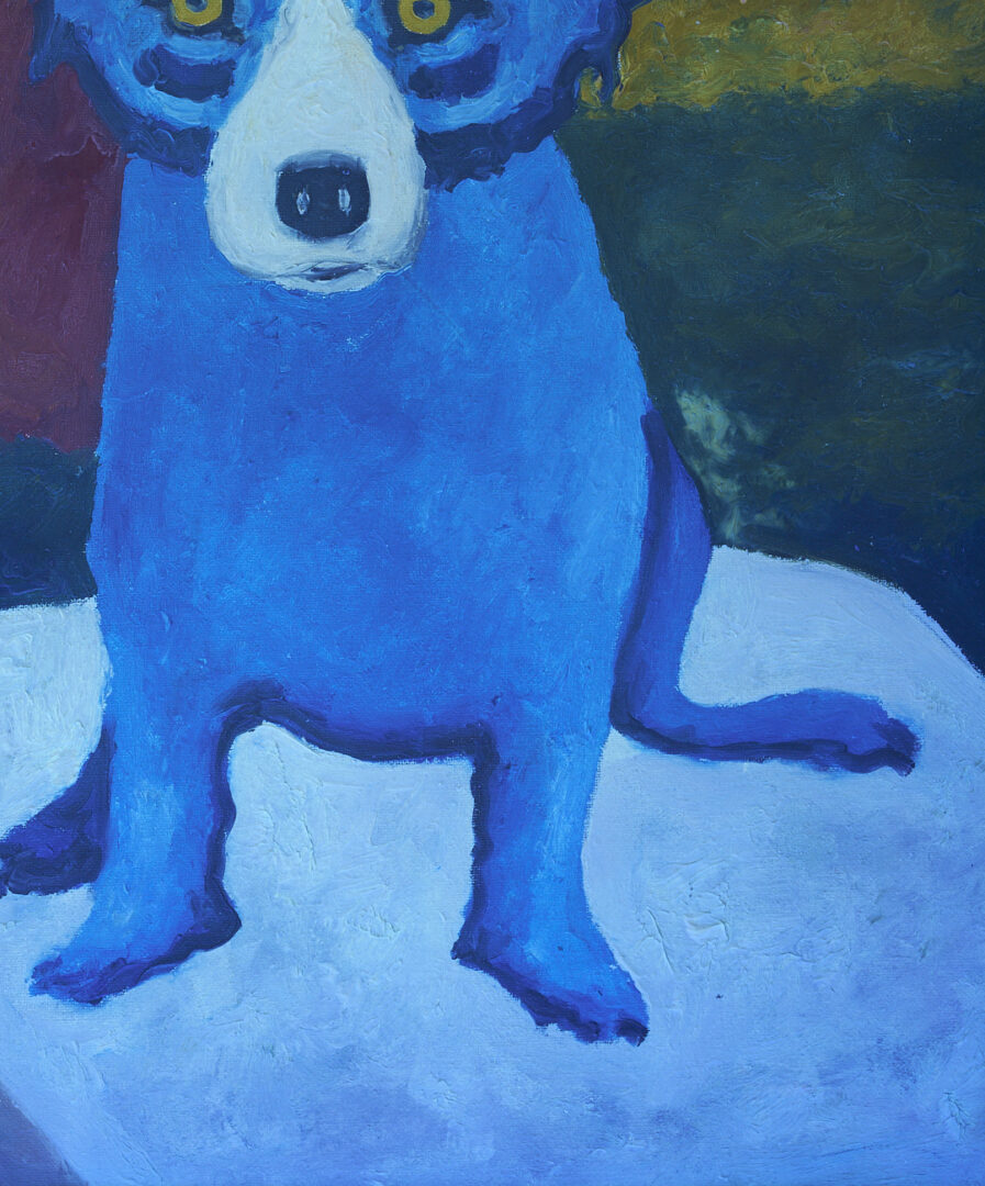 Lot 181: George Rodrigue Blue Dog Painting, Return of the Loupe-Garou