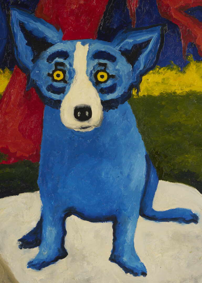 Lot 181: George Rodrigue Blue Dog Painting, Return of the Loupe-Garou