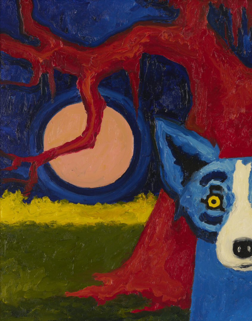 Lot 181: George Rodrigue Blue Dog Painting, Return of the Loupe-Garou
